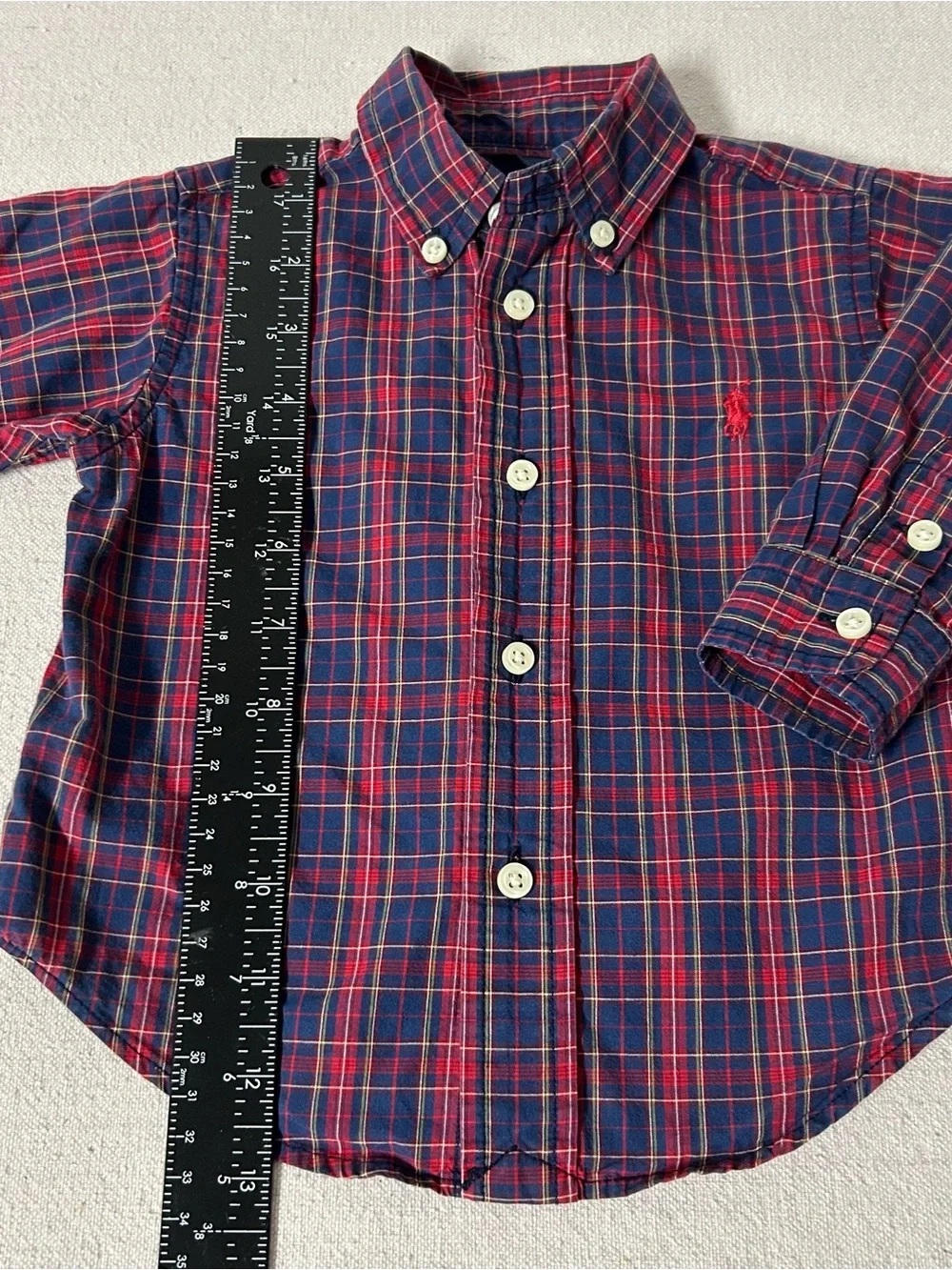 Ralph Lauren Shirt Baby Boy’s 12M Red Blue Plaid